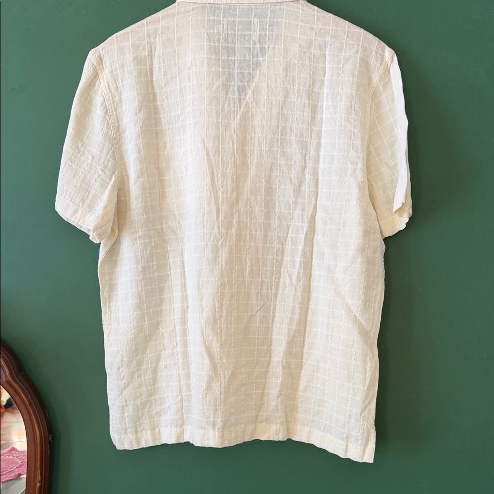 The Normal Brand  Freshwater Camp Shirt Mens L Oasis Ivory Summer Linen/Viscose - Picture 12 of 12